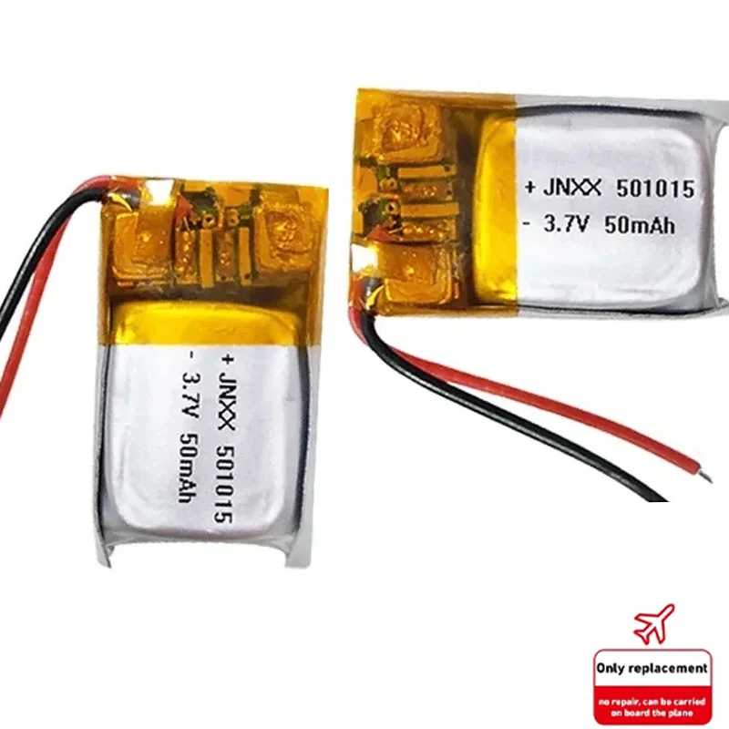 501015 Akumulator litowo-polimerowy LiPo 3,7 V 50 mAh do zestawu słuchawkowego Bluetooth MP3 MP4 MP5 Aparat słuchowy Lokalizator GPS Licznik