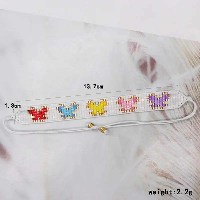 New INS wind color butterfly miyuki bracelet mixed color butterfly hand-woven pattern rice bead bracelet women