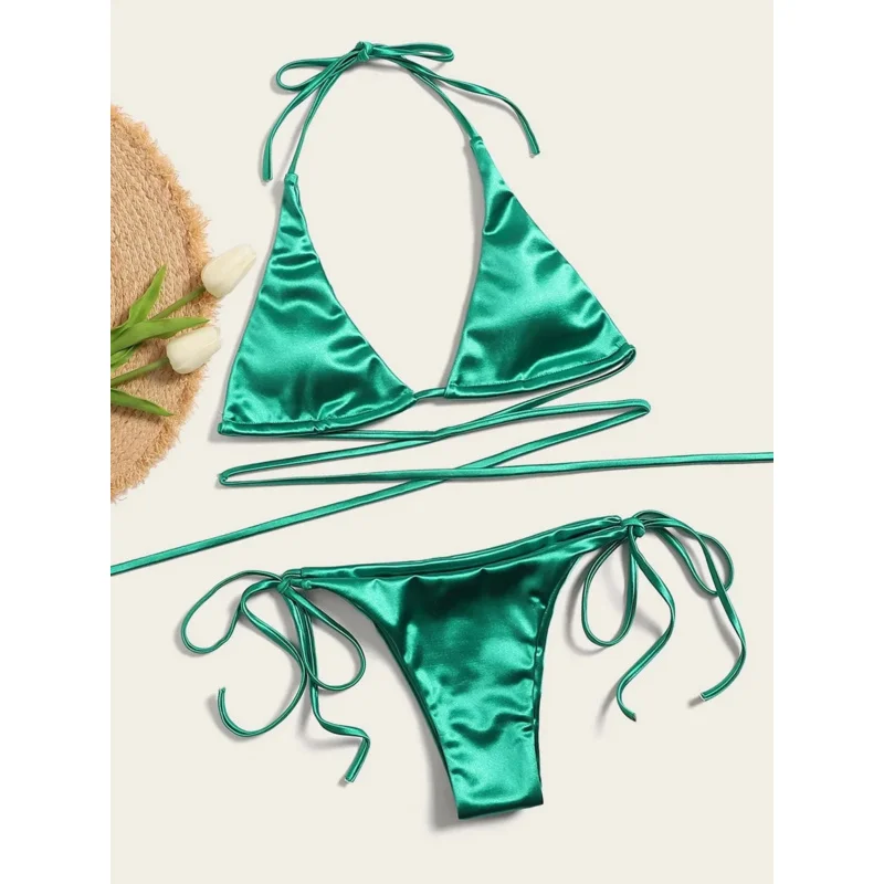 Women sexy micro mini bikini thong strap G-string bikini set swimwear backless new high quality swimwear bathing suits