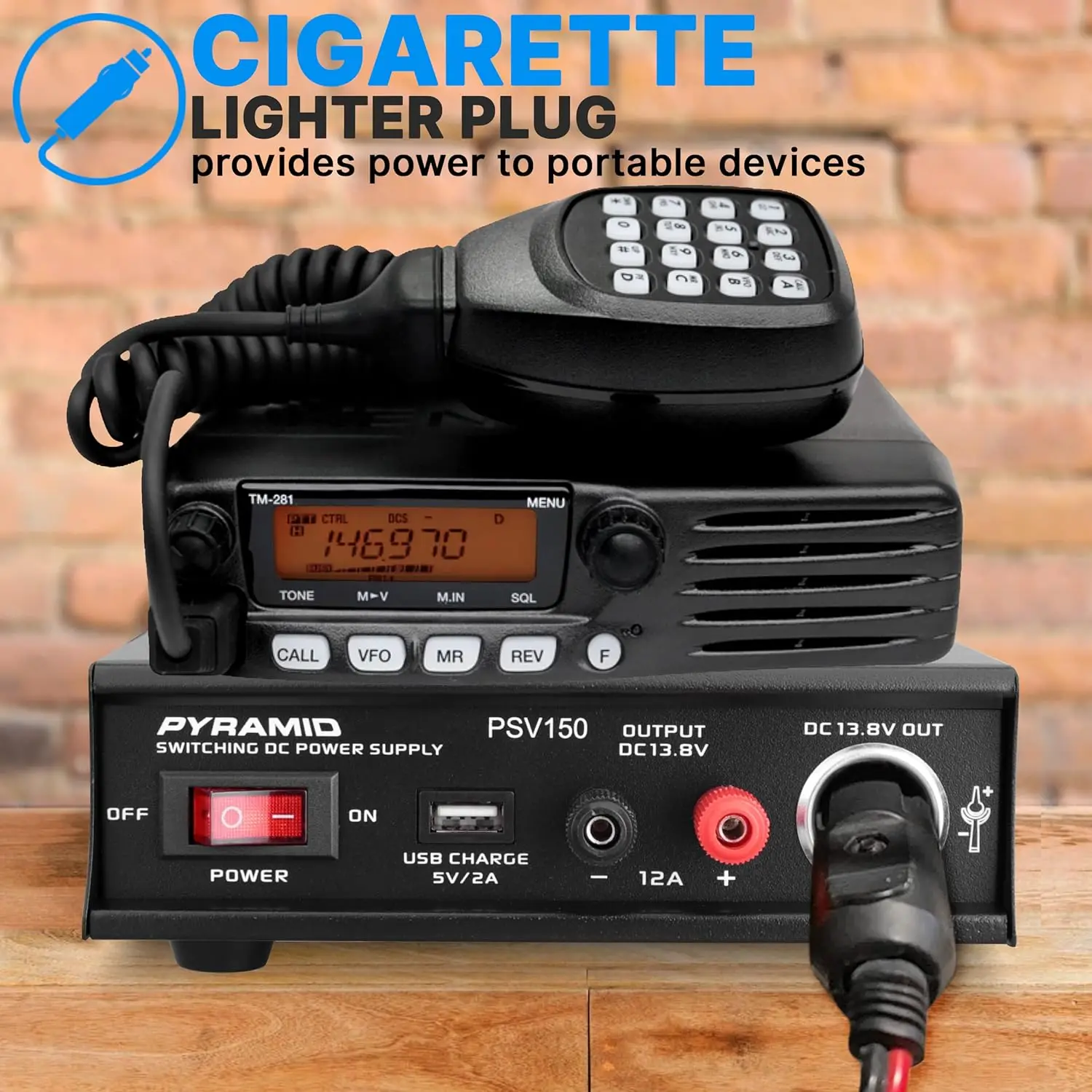 مصدر طاقة عالمي 12 أمبير - محول تيار مستمر متغير مع USB ولاعة سجائر، تيار متردد 115/230 فولت، طرف لولبي، مروحة تبريد -