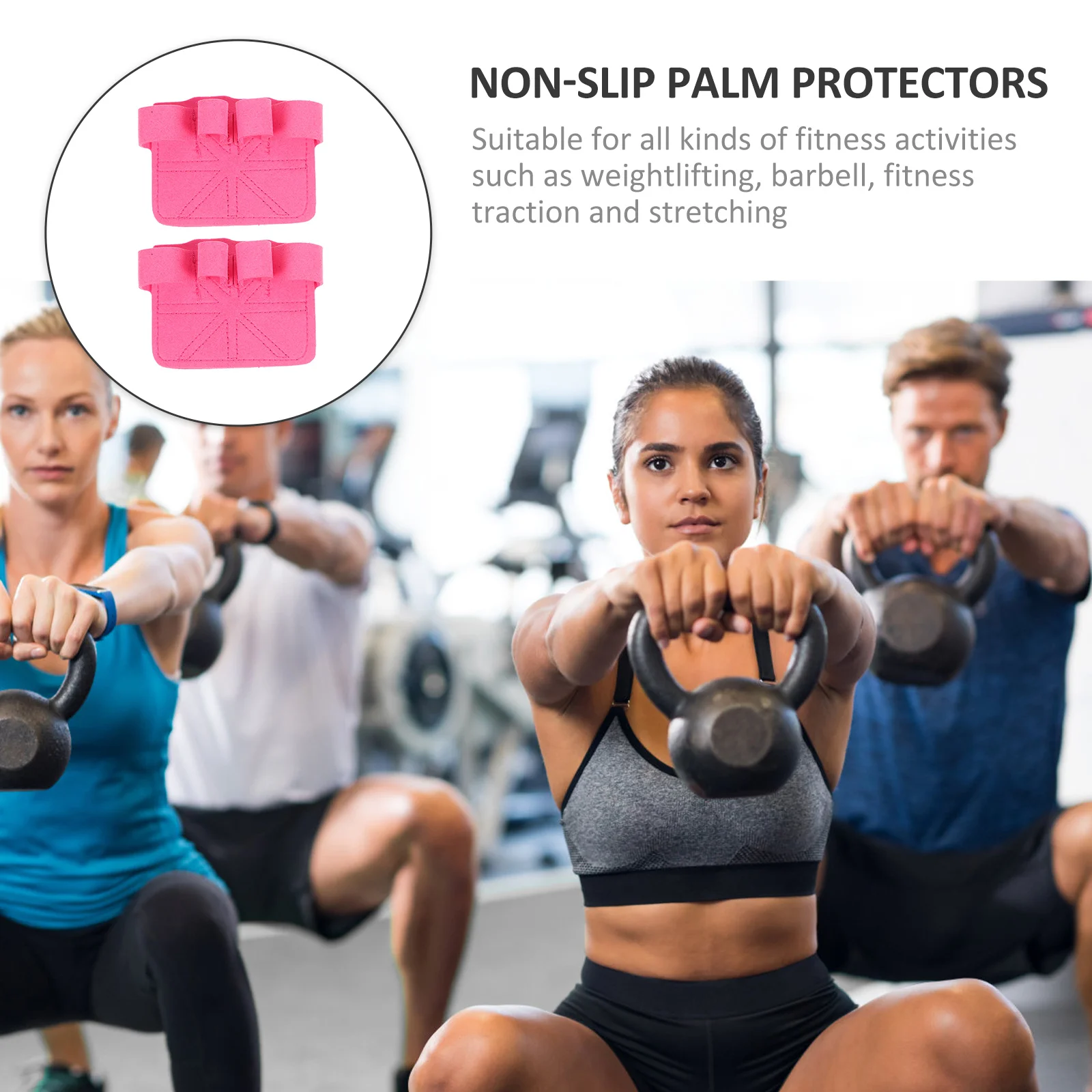 

1Pair Weight Lifting Grip Pads Lightweight Palm Protectors Non Slip Gym Gloves for Sports Exercise Lifting Grips