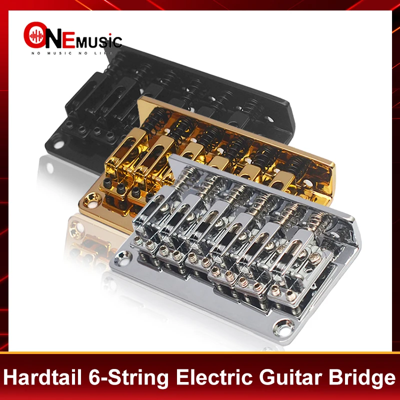 

Металлический бридж для 6-струнной электрогитары Hardtail 73x40,3 мм-10,5, нижний/корпус, сквозной мост, двойной маршрут, черный/золотой/хром