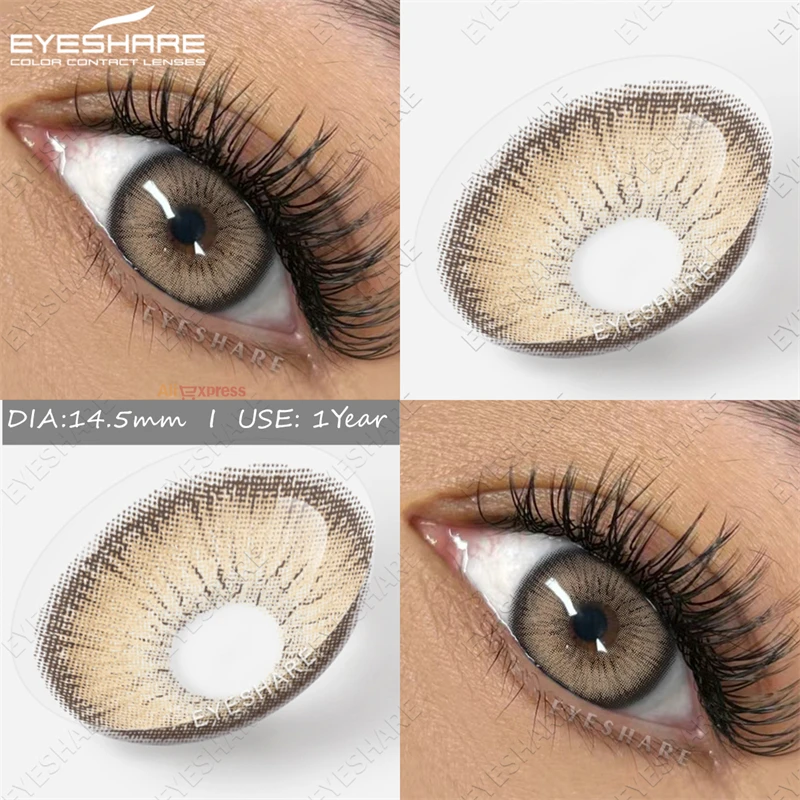 EYESHARE New Contact Colored Contacts Lenses for Eyes 1pair Green Contacts Blue Eye Lenses Yearly Beauty Makeup Gray Pupil  Lens