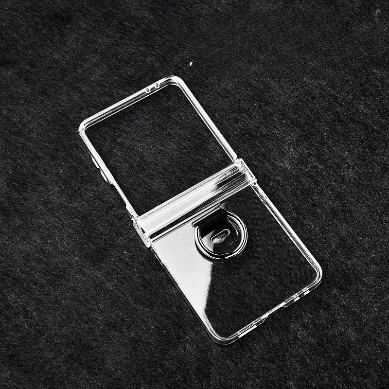 Transparente Handyhülle für Samsung Galaxy Z Flip 8 7 FE 6 5 4 3 Flip7 Flip6 Flip5 mit Ringschutz und klarem, schlankem Hartcover – Detail 9