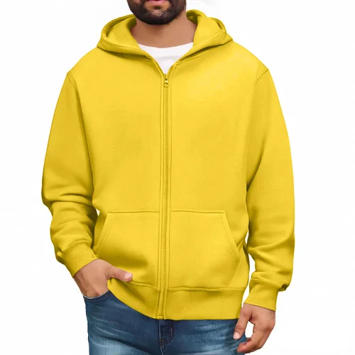 Imagen 1 del producto Sudadera con capucha para hombre, chaqueta sencilla de Color sólido, diseño con capucha, Top con bolsillos de canguro, uso diario, chaqueta básica para todas las estaciones, diario