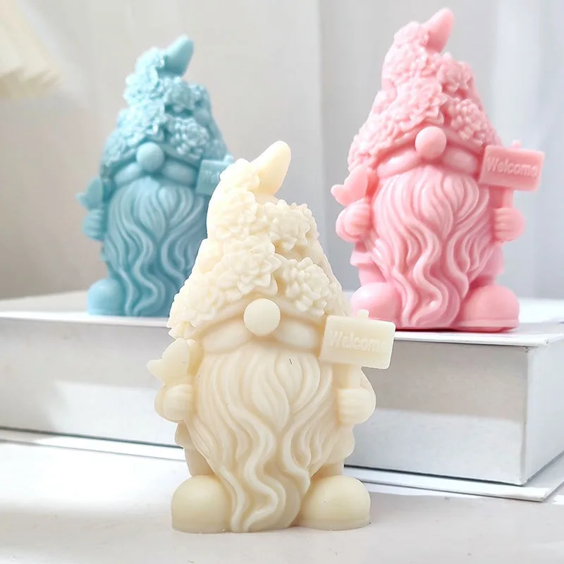 1PC Candle Mold Faceless Santa Claus Candle Silicone Mold Handheld Honey Pot Goblin Dwarf Ground Elf Desktop Decoration