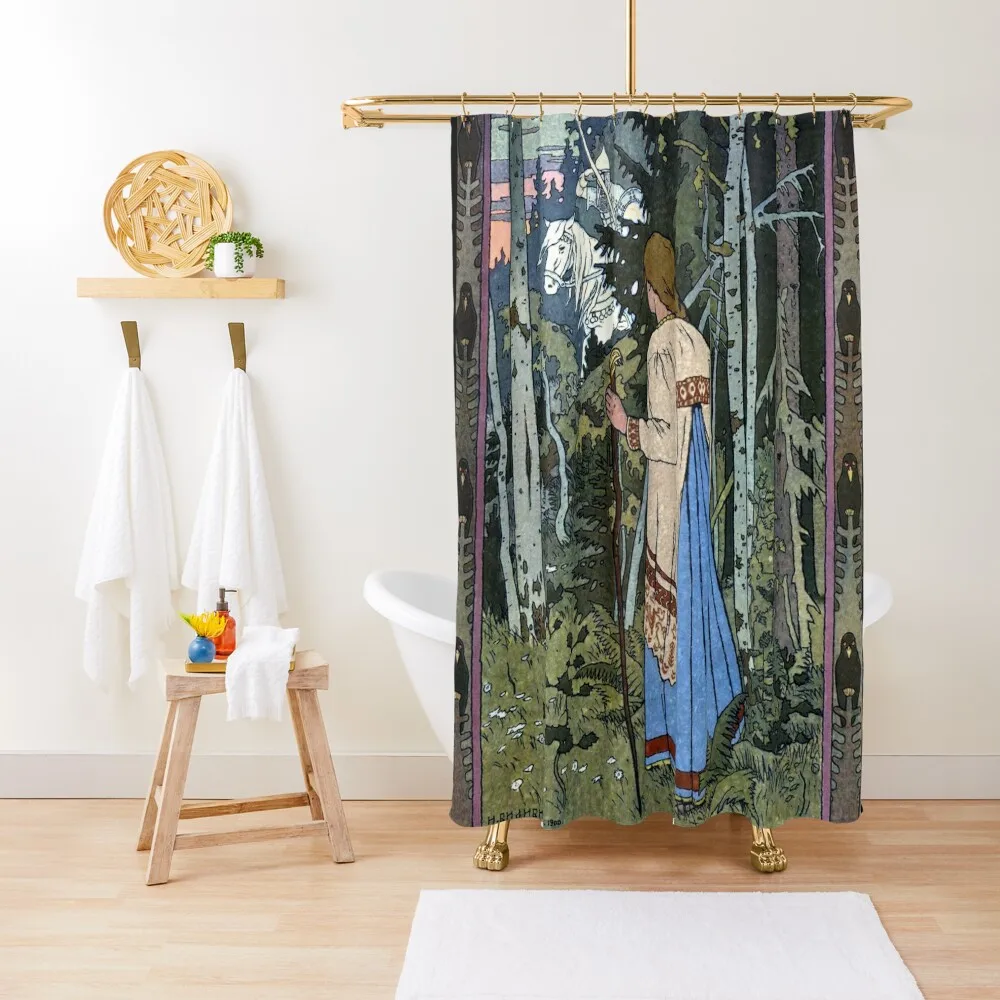 

The White Rider - Vasilisa the Beautiful - Ivan Bilibin Shower Curtain Shower Sets For Bathroom Shower Set For Bathroom Curtain