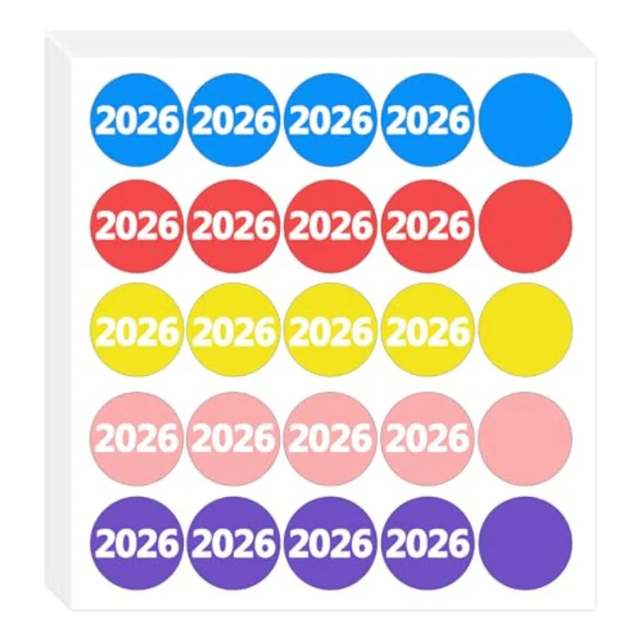 

2026 Year Stickers 1 Inch Circle Dot Stickers Color Coded Filing Labels for Book Keeping File Folder Organization Labels 500 Pc