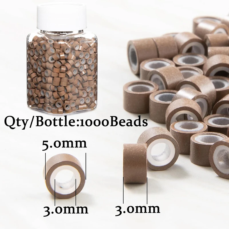 100 micro anillos de silicona para extensiones de cabello 3