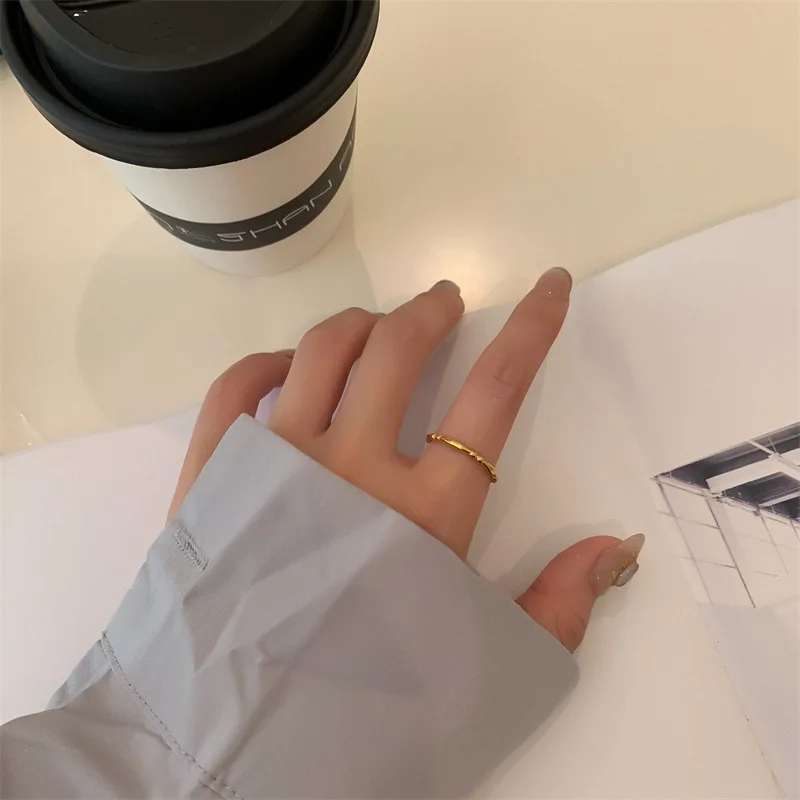 2023 Fashion Stainless Steel Wedding Ring For Women Simple Knuckle Rope Twist Round Ring Jewelry Engagement Promise Gift bijoux