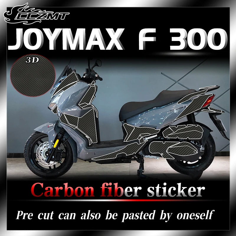 For SYM JOYMAX F300 stickers 3D carbon fiber protective stickers body stickers embossed car stickers modification