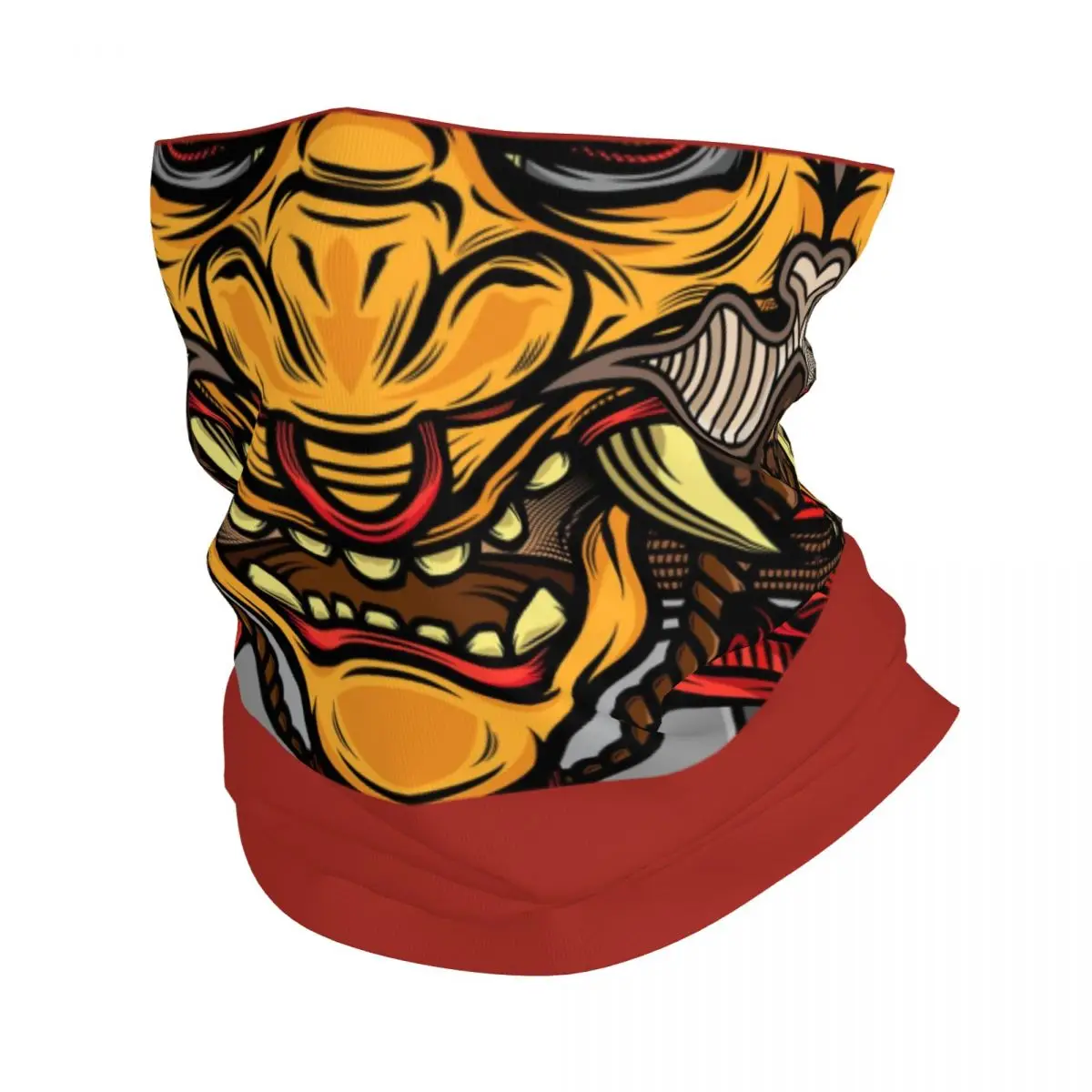 Espada personalizada Samurai cráneo Bandana cuello polaina a prueba de viento cara bufanda cubierta hombres mujeres japonés Oni Hannya monstruo diadema tubo