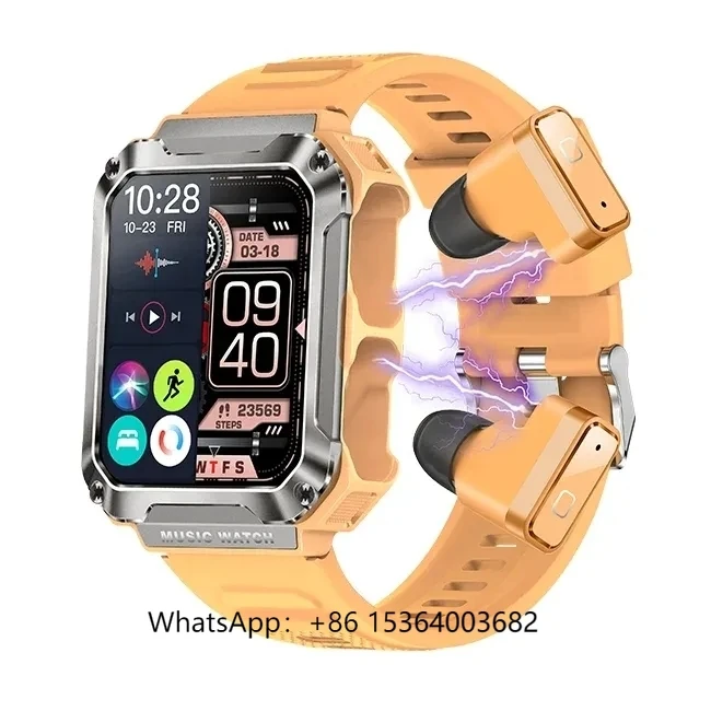

2024 Fashion Smart Watch T93 Relojes Intelligent with Earphones 2 in 1 Tws Wearable Devices Smartwatch