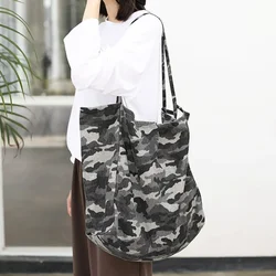 Big Size Camouflage Color Tote Bag Women Over Large Capacity Fabric Handbag for Daily Shopping 2024 Teenager Ghillie Slouch Bag