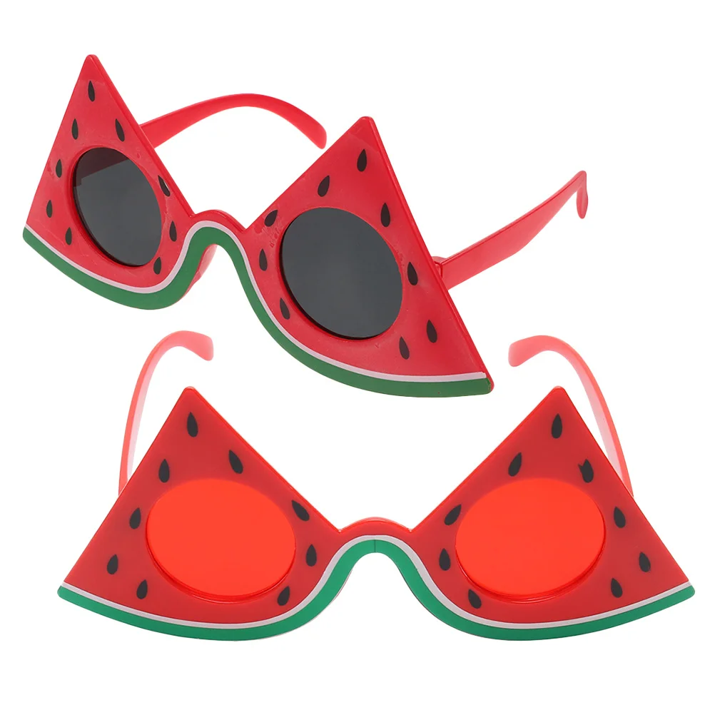 2 occhiali da sole per feste con anguria, occhiali da sole riutilizzabili a forma di frutta per adulti, eventi festivi per picnic sulla spiaggia estiva