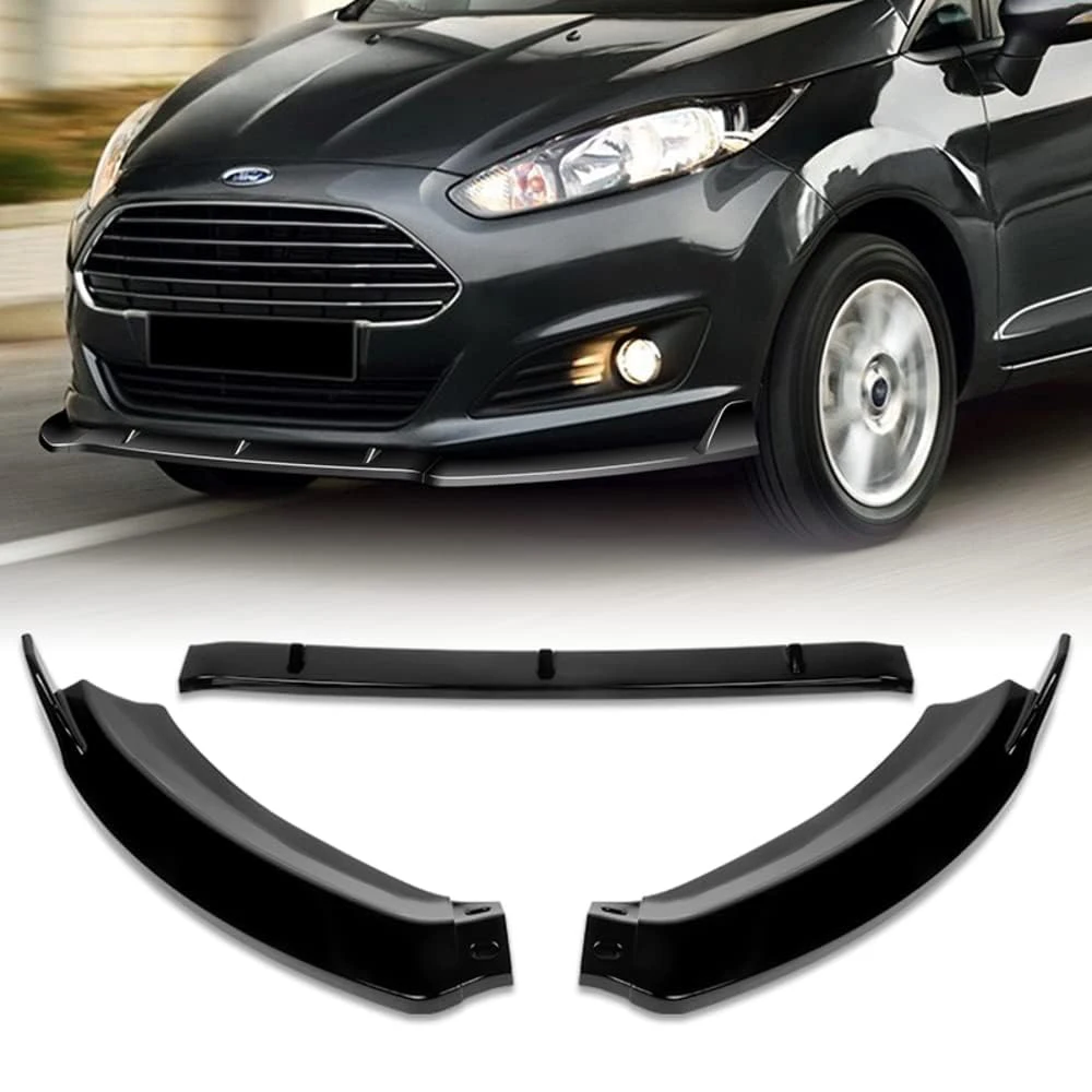 Gloss Black Auto Voorbumper Splitter Lip Diffuser Body Kit Spoiler Guard Voor Ford Fiesta 2014 2015 2016 2017 2018 2019 Model
