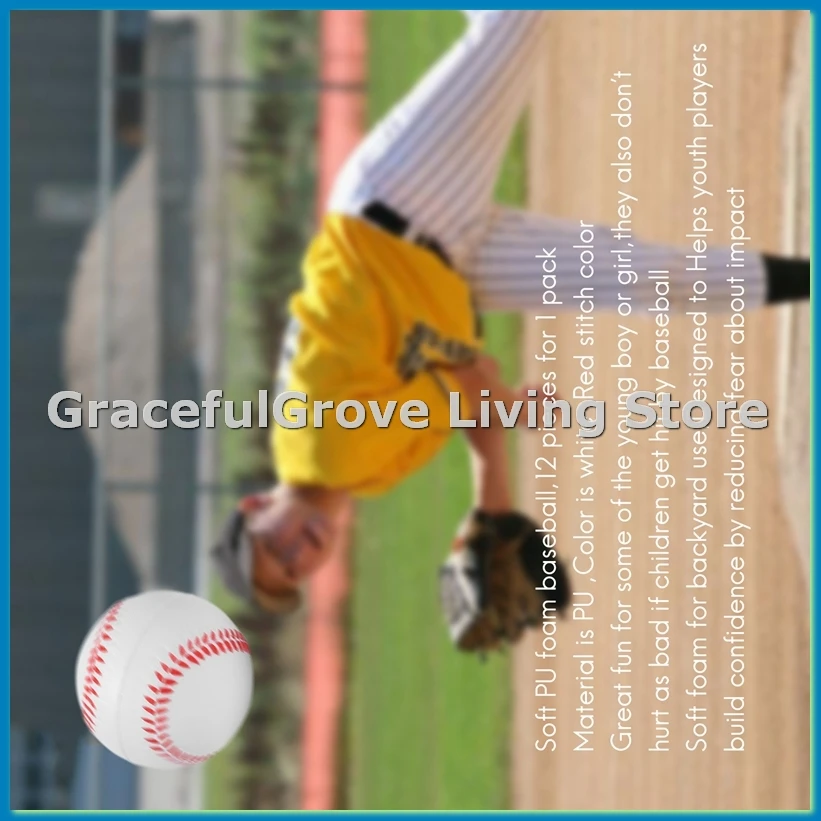 

Набор из 12 бейсбольных мячей из пеноматериала, 9 дюймов, для взрослых и молодежи, для тренировок по отработке ударов, бросков и ловли - ANKL