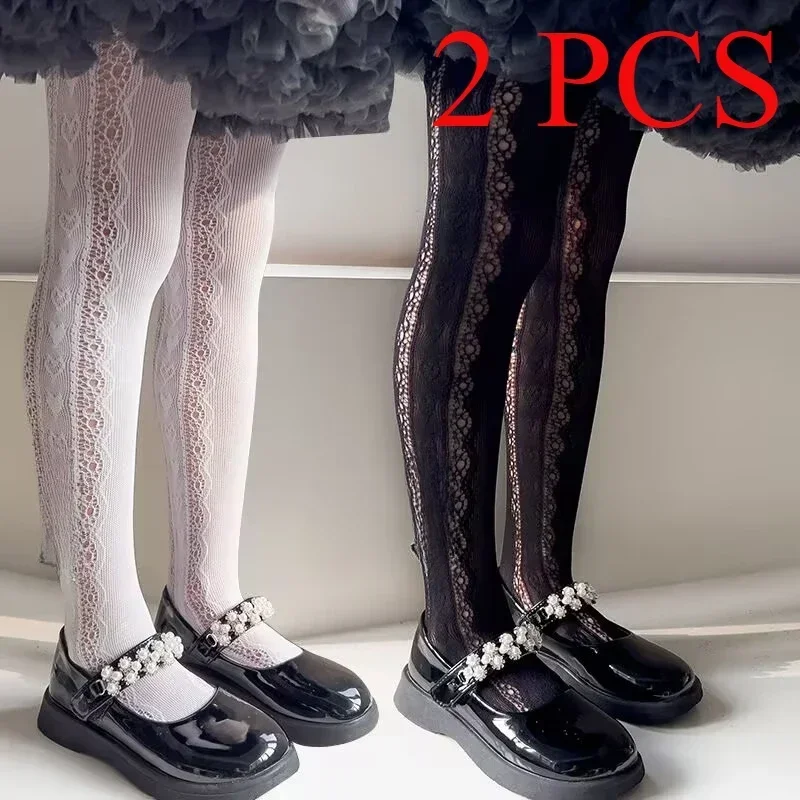 2/1 PCS Thin Breathable Baby Girl Tights Kids Dance Stocking Sock Children School Student Tights Princess Black White Pantyhose