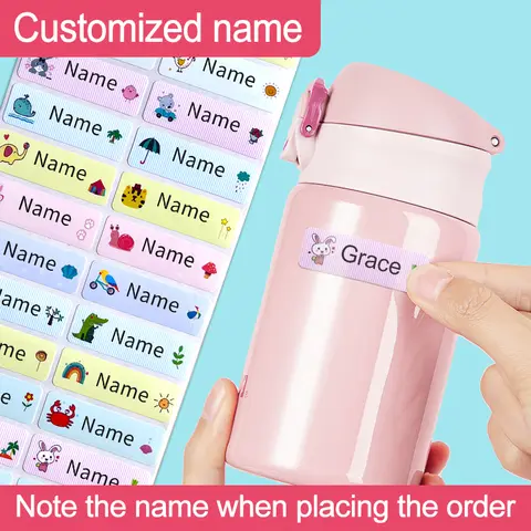 맞춤형 친환경 방수 이름 스티커 동물 디자인 - 내구성이 뛰어난 어린이 학교 문구 라벨 및 학생용 선물 태그