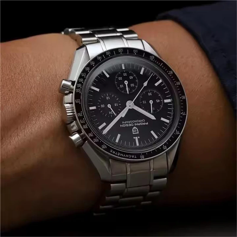 Novo design pagani lua relógios masculinos marca superior de luxo quartzo data automática cronógrafo luminoso espelho safira relógio à prova dwaterproof água