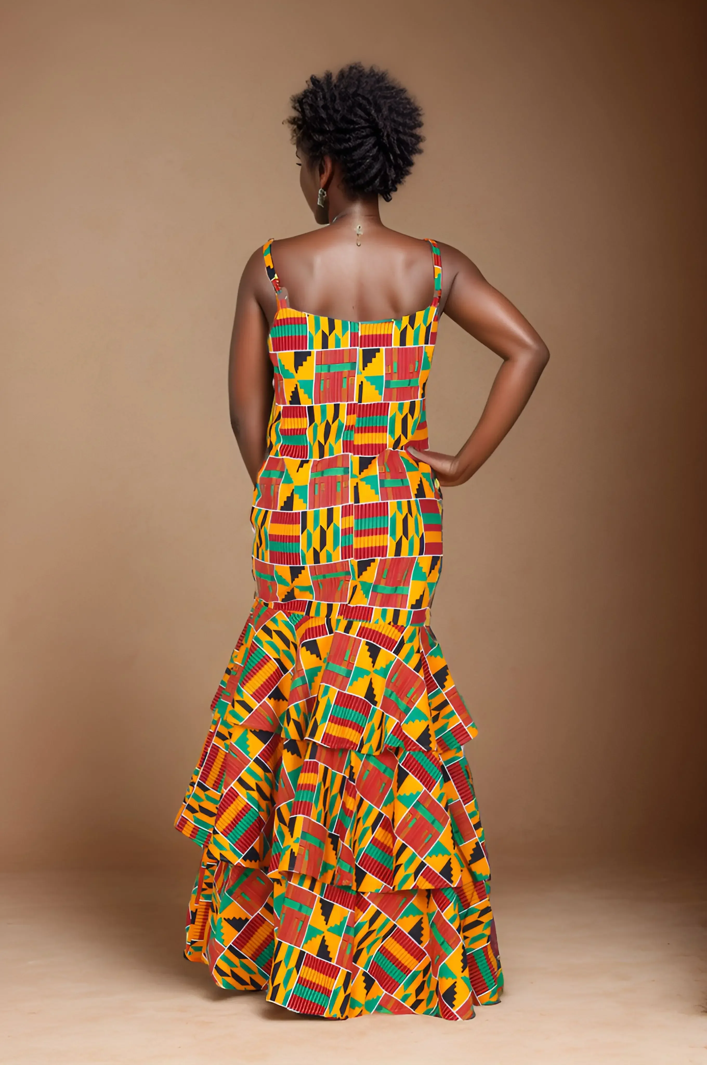 African Dresses Lady Sexy Party Sleeveless Slim Hip Pleated Wedding Clothing Fashion KG913