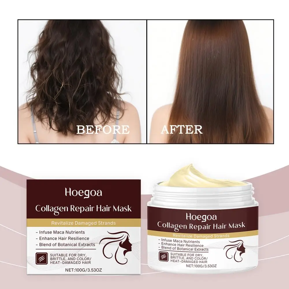 

Keratin Collagen Hair Mask - Magical Straightening & Repair Cream, Deep Moisturizing for Dry, Frizzy & Damaged Hair O7H9