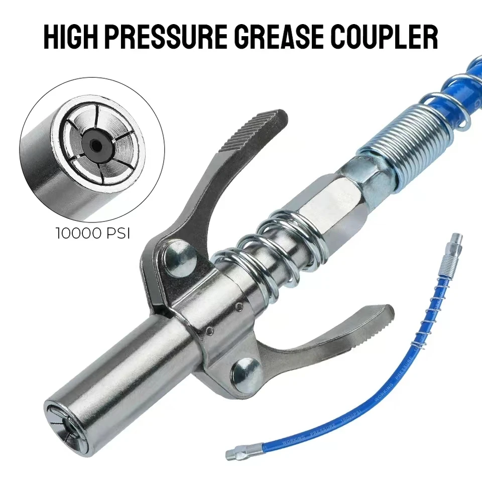 10000PSI High Pressure Grease Coupler Nozzle Hose Pump Syringe Grease Gun NPT1/8 Adapter Brake Oil Change Tools Car Accessories