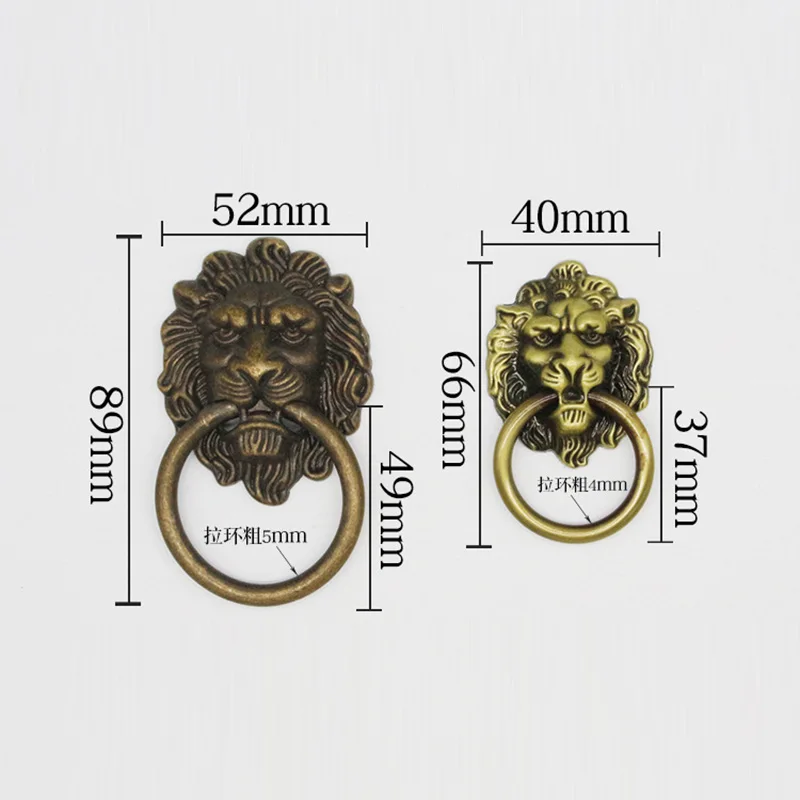 

3PCS Antique Brushed Lion Head Home Handle Cabinet Wardrobe Door Handle Home Decoration Hardware Handle Hardware Accessories