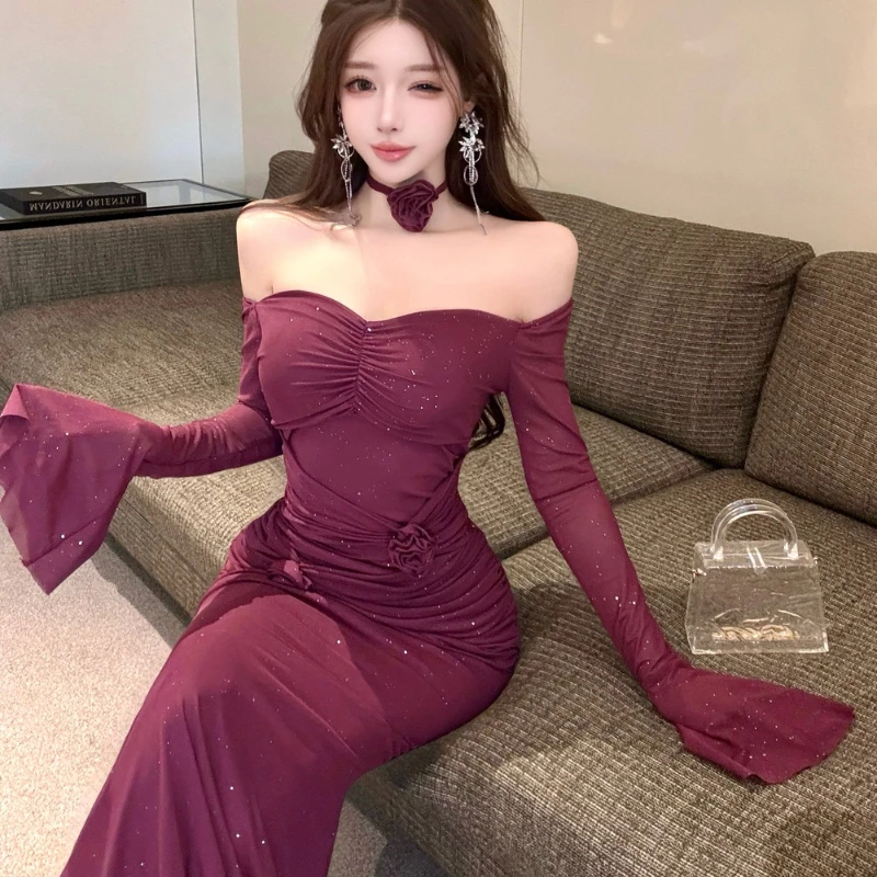 حفلة موسيقية ليلة الدانتيل متابعة الأزهار زين المجهزة التفاف الشق مساء ثوب اللباس #4