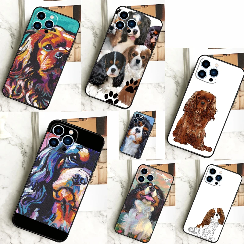 Funda de teléfono Cavalier King Charles Spaniel, carcasa trasera para iPhone 16, 15, 14, 13, 12, 11 Pro Max, X, XR, XS Max, 7, 8 Plus, 12, 13 Mini