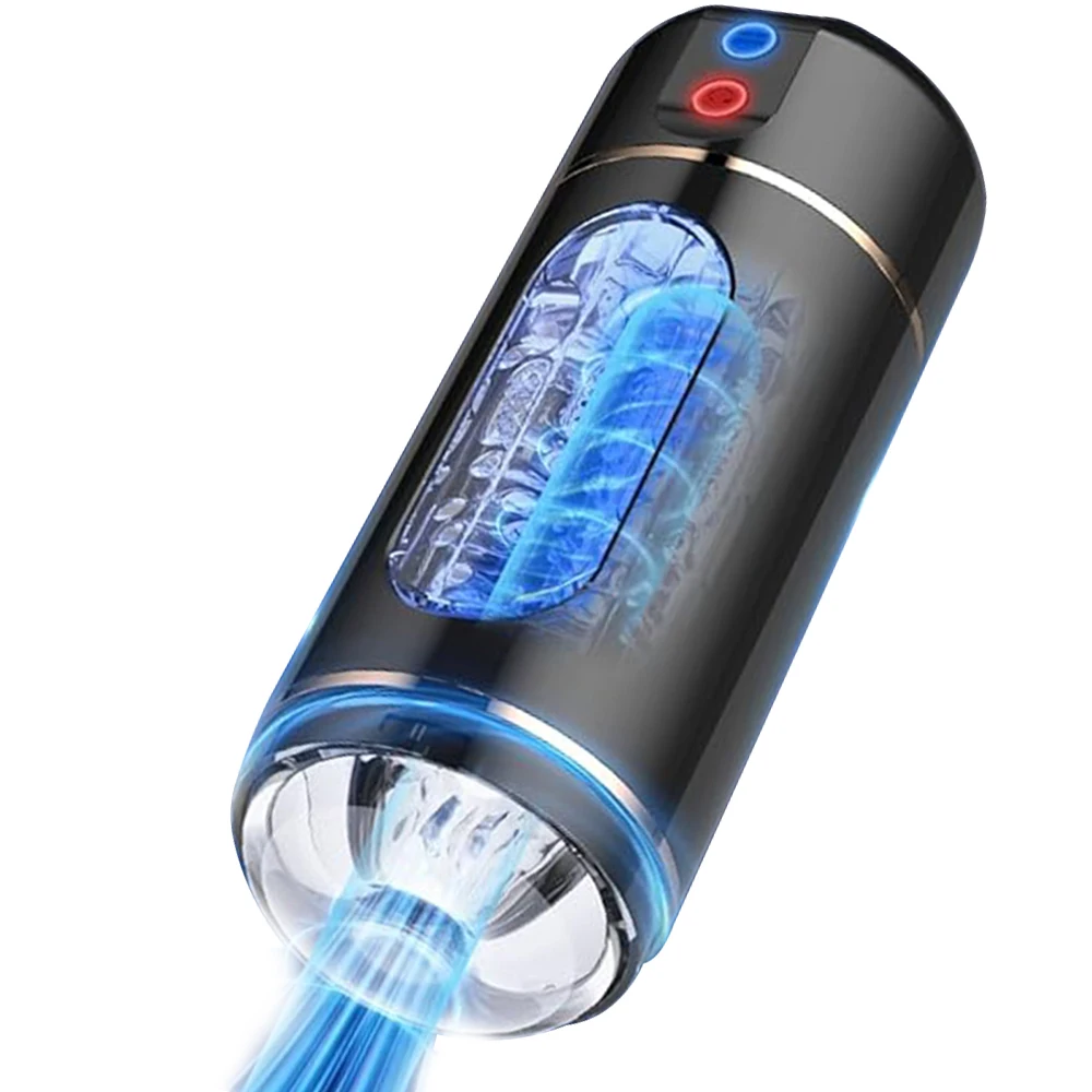 Vibrating Penis Stimulator & Realistic Silicone Masturbation Cup for Men - Powerful Male Realistic Texture Masturbator Sex Toy