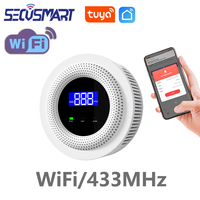 Tuya WiFi Natural Gas Leak Detector Wireless Gas Leakage Sensor Smart Home Kitchen Security Sound Alarm Smart Life APP