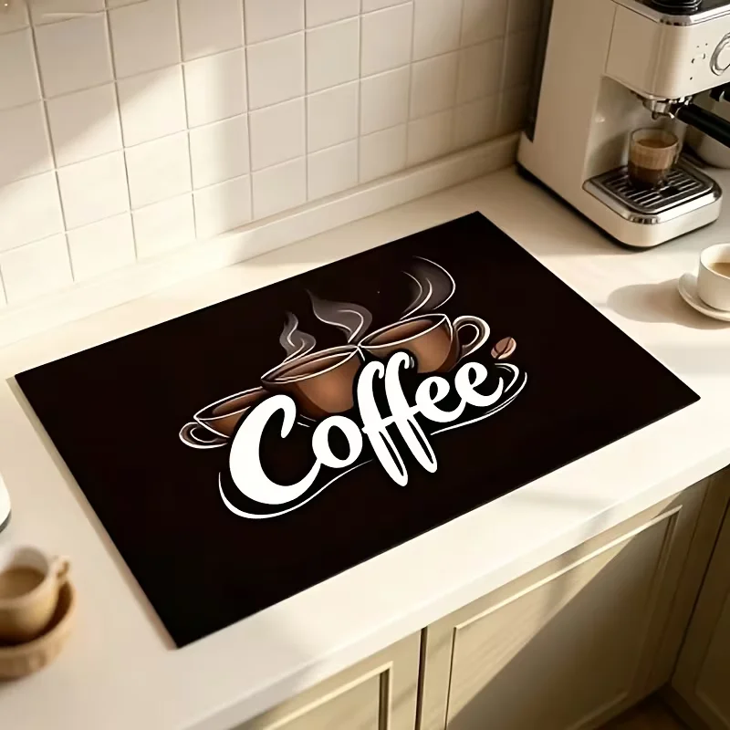 Kitchen Counter Pad Blackboard Coffee Menu Style Fast Drying Mat Super Absorbent Protection Dustproof Placemat Dish Drainer