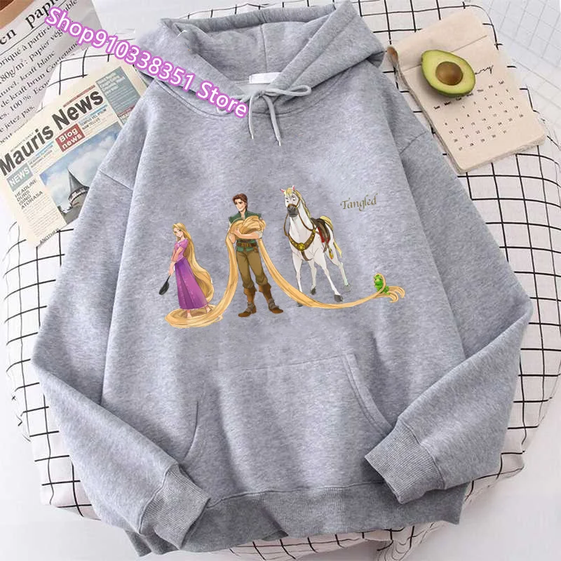 Cute Tangled Rapunzel Princess Print Women Kawaii Sweatshirt Hoodies Fashion Casual Hoodies Pullover Outerdoor Ladies Hooded