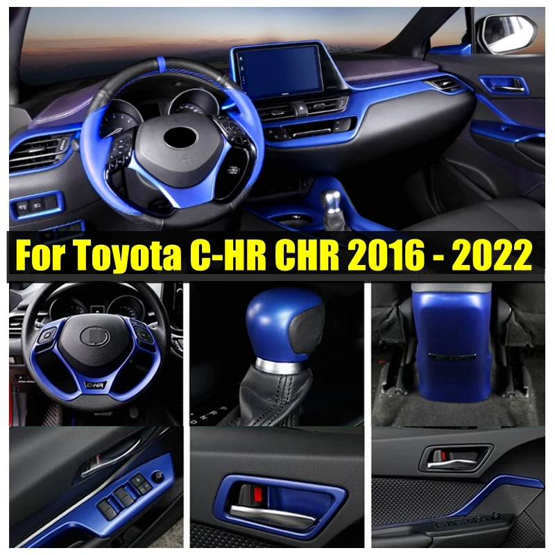 

Аксессуары ABS Blue для Toyota C-HR CHR 2016-2022, внутренняя рамка для ручки двери/кондиционер, крышка для вентиляционного отверстия кондиционера, отделка