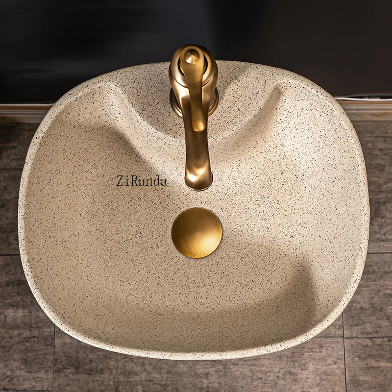 Household balcony column washbasin ceramic integrated column basin outdoor pool floor-standing basin