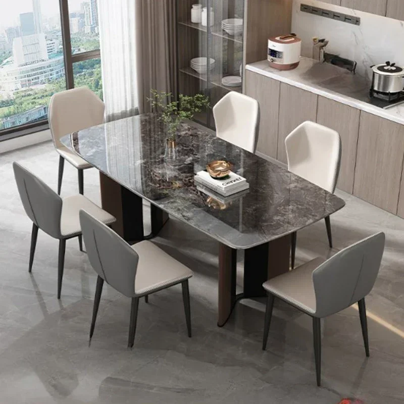 Metal Luxury Dining Table Modern Unique Design European Kitchen Table Italian Rectangular Tavolo Pieghevole Restaurant Furniture