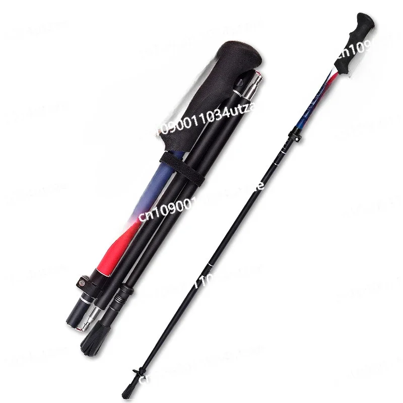 Mountaineering Pole Carbon Ultra-light Telescopic Ultra-short Automatic Folding Portable Men's and Women's Outdoor