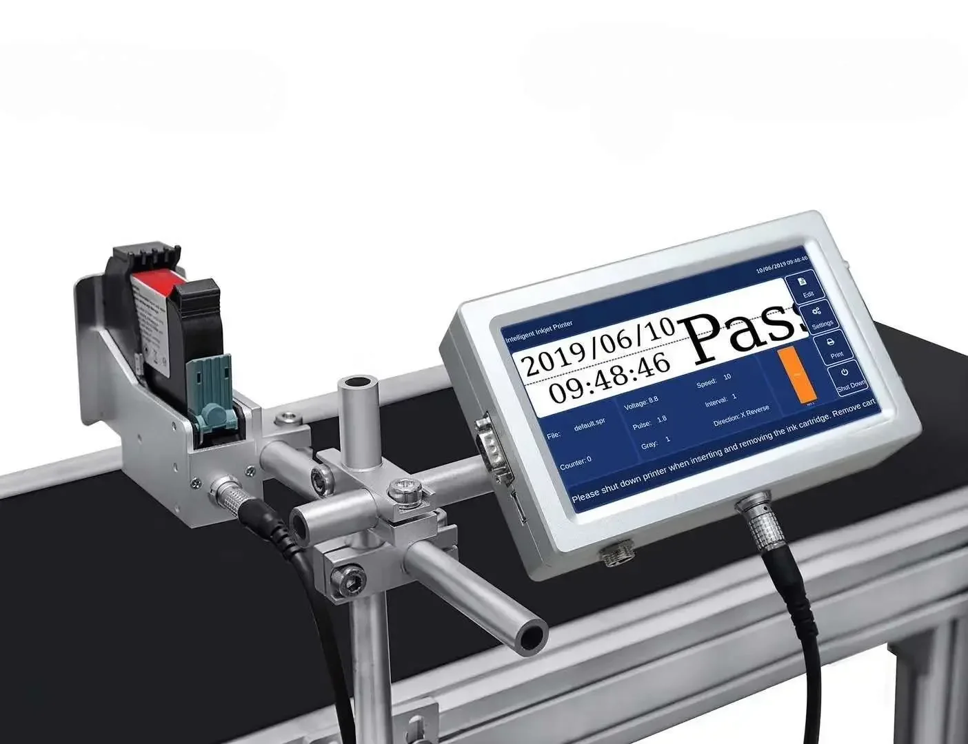 full automatic large font printing small online TIJ continuous color inkjet printer for carton packaging logo QR code