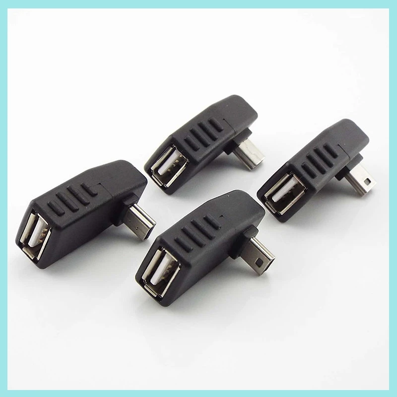 90 Degree Angle Converter Mini USB 5Pin Male to USB Female Connector OTG Adapter for Car MP3 MP4 Tablets Phone U-Disk B2