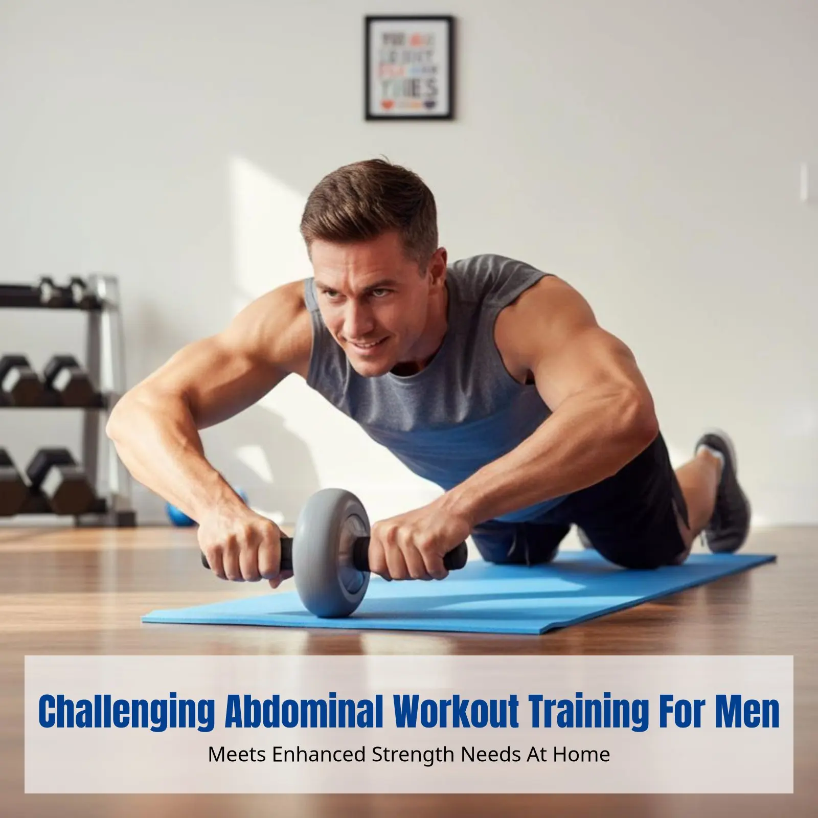 Rueda para Abdominales Core Strength para Hombre, Rueda Pequeña de Alta Intensidad, Equipo de Fitness para Interiores