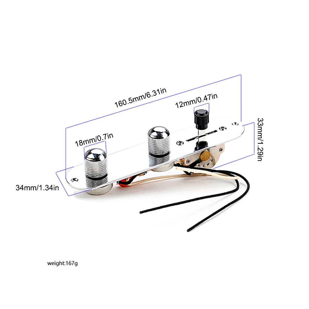 Prewired Guitar Control Plate Volume Stringed Instrument Switch Knob Metal Fixing Replacement for Fender Telecaster