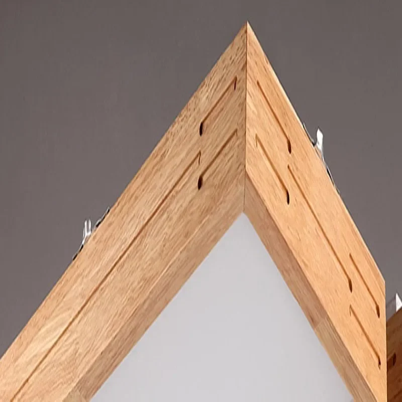 Acrylic  Nordic Wooden Foyer Bedroom Dinning Room LED Ceiling Lamp