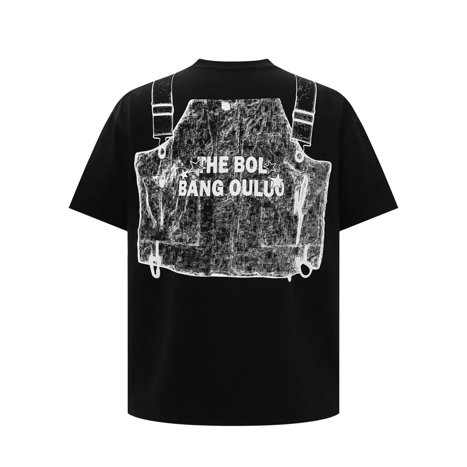 High Street Tees Tshirts Hand Drawn Vest Short Sleeved T-shirt Men's Summer Casual Versatile Couple Casual Tshirts Top