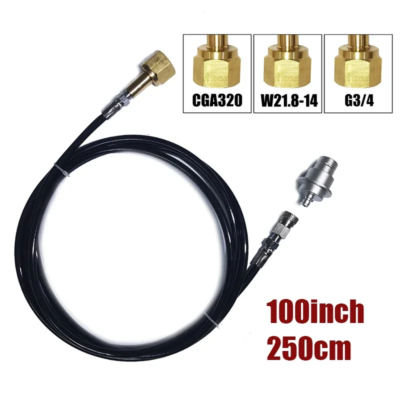 New Soda Water Terra DUO ART Quick Connect Adapter Hose Kit to External CO2 Cylinder Tank W21.8 CGA320 G3/4 Tank Adaptor