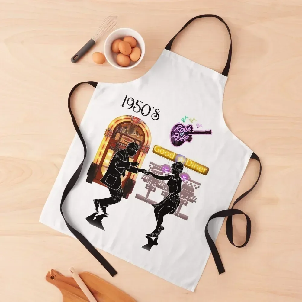 

1950s Rock N' Roll Diner Apron manicurist waiter work gowns for women cleaning Kitchen Supplies Idea Goods Apron