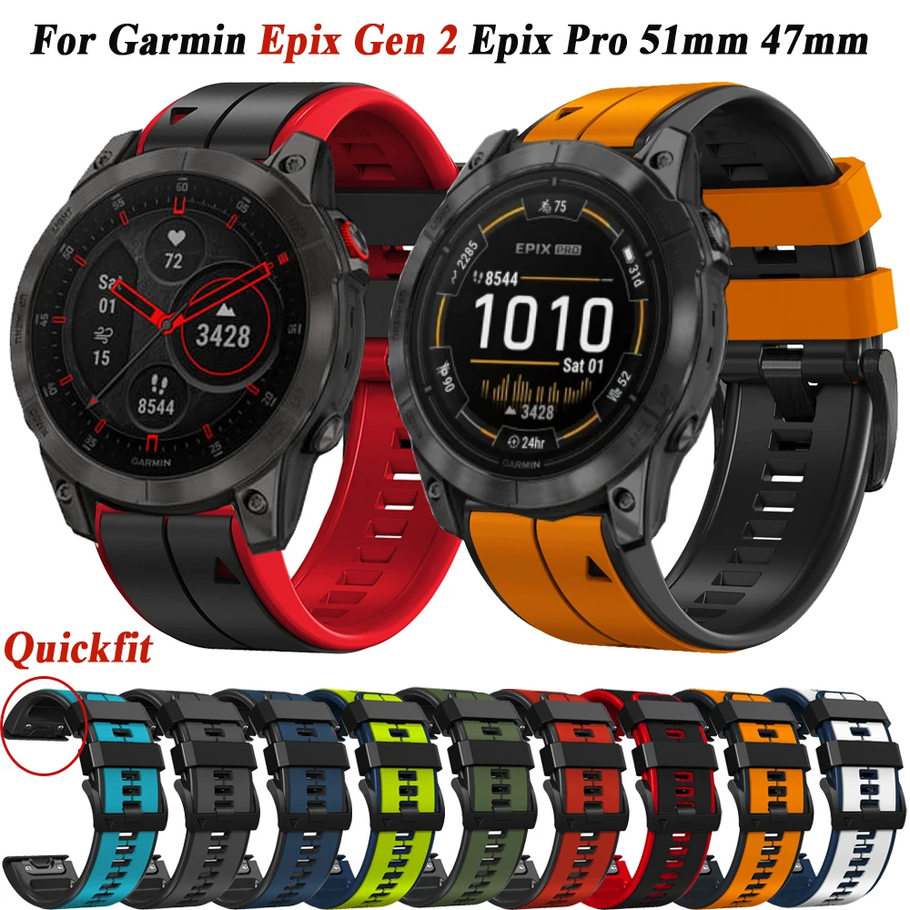 

Quickfit 22/26mm Smart Watch For Garmin Epix Gen 2 Silicone Wrist Strap For Fenix 6 6X Pro 7 7X 5 5X Plus Epix Pro Bracelet Band