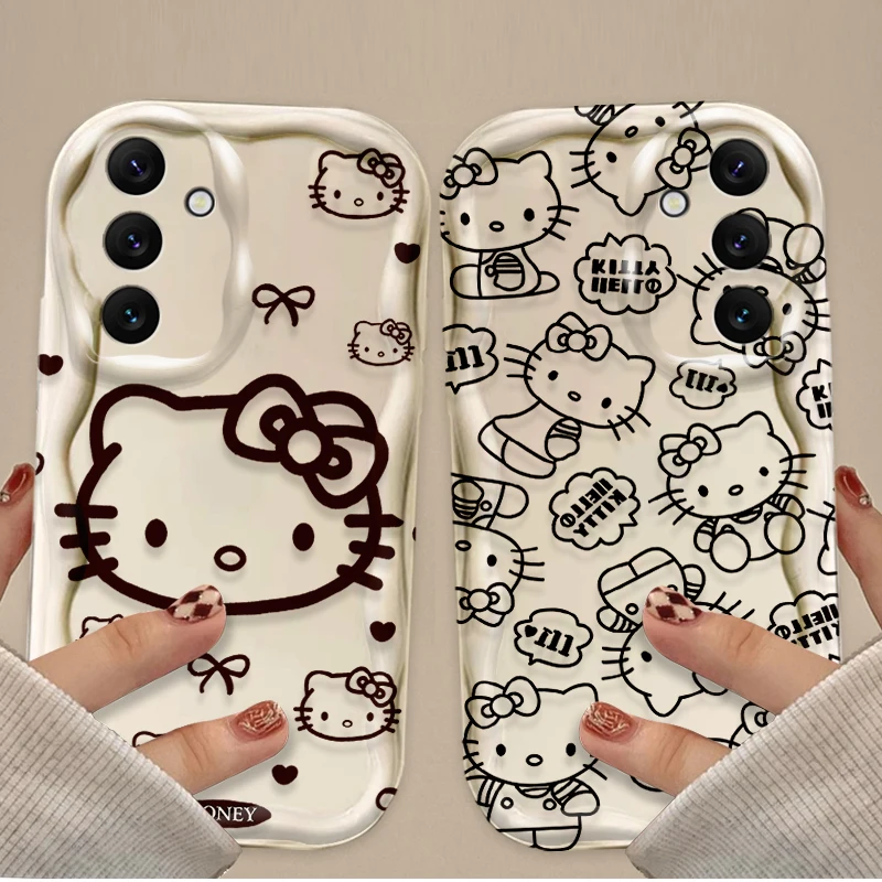 الكرتون مرحبا كيتي الحال بالنسبة لسامسونج غالاكسي A16 A06 A55 A35 A25 A15 A05 A05S A54 A34 A24 A14 A73 A53 A33 A23 A13 A52 A32 A22