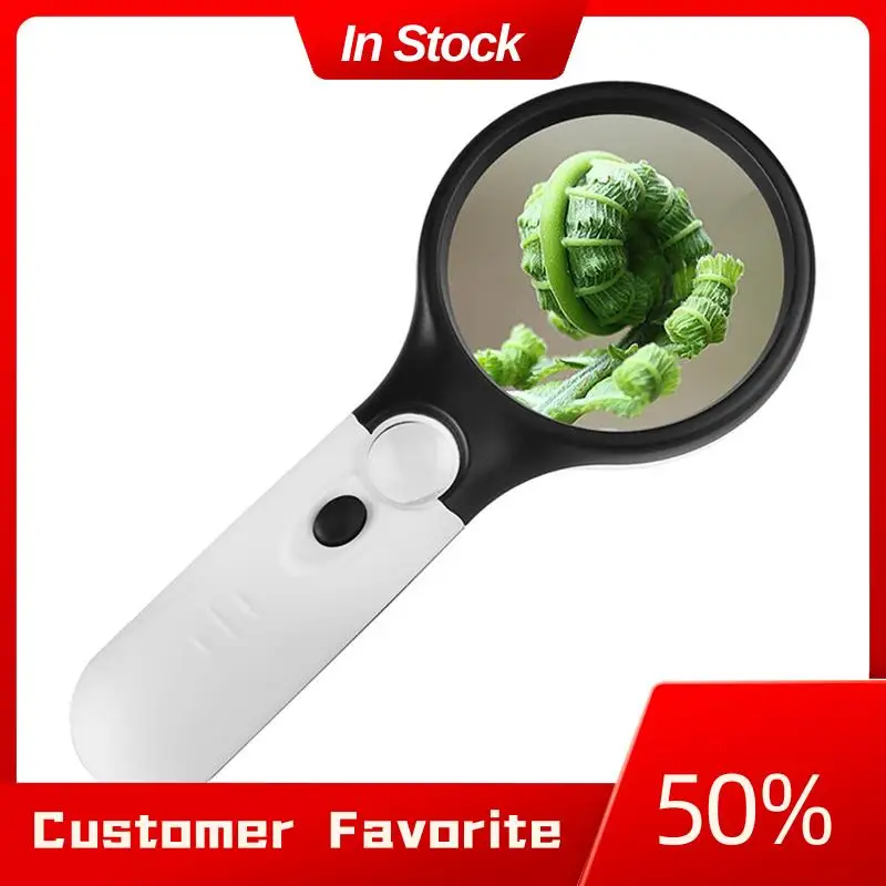 Leitor de ampliação 45X mais poderoso superior AT03 com iluminação LED, lente portátil para leitura e lupa de joias