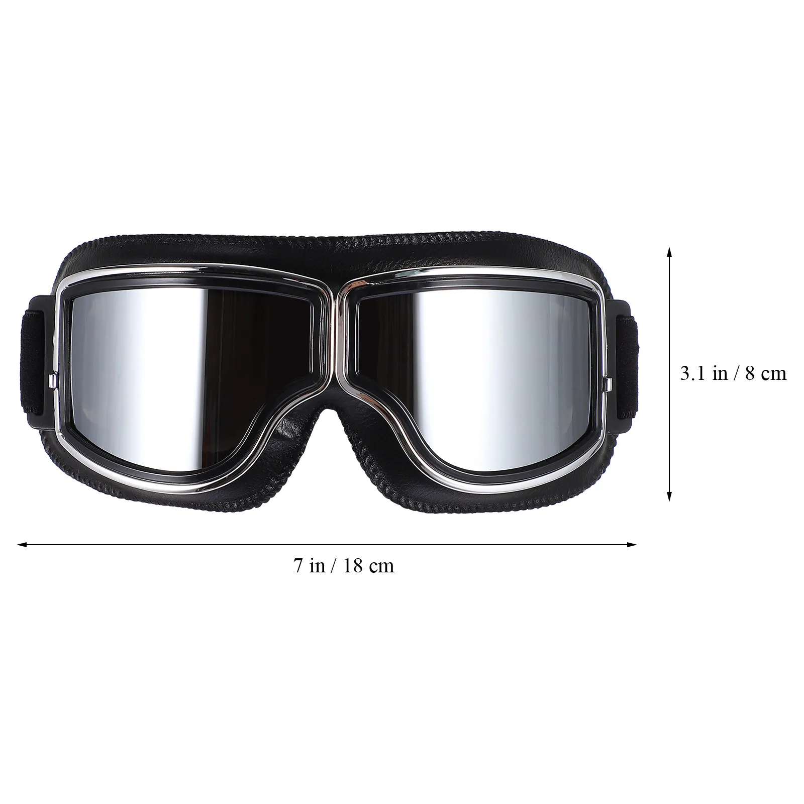 Motorcycle Goggles with PC Lens, Windproof Protective Eyewear for Riding, Cycling, Skating – Adjustable Strap & Foam Padding